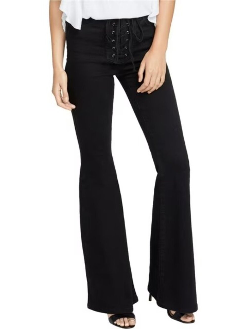 NWT Rachel Roy Lace-Up Flared Jeans Size 31